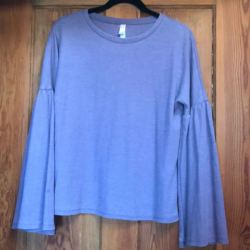 Purple bell sleeve shirt